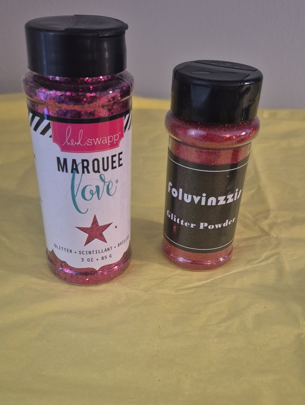 Heidi Swapp Pink & Red Glitter Shaker Duo